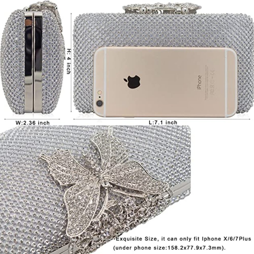 NEW Sparkling Bling Swarovski Crystal Rhinestone Clutch Butterfly Purse … - Picture 14 of 14